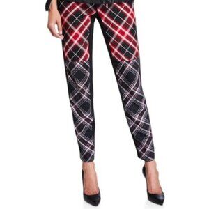 Anatomie Sharlene Black Dual Plaid Accent Full Length Ankle Pant Size XS